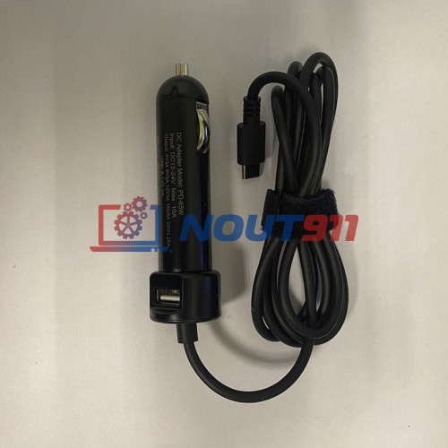 Автомобильный блок питания для ноутбука Asus Toshiba Acer Lenovo 20V 3.25A 65W Type-C [round shape]
