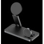 Беспроводная зарядка 3 в 1 MicroParts T8, Fast Charge QC3.0, Magnetic - 9В, 2.7А, 15Вт общая мощность 22.5Вт, совместимость с Apple, черная