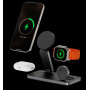 Беспроводная зарядка 3 в 1 MicroParts T8, Fast Charge QC3.0, Magnetic - 9В, 2.7А, 15Вт общая мощность 22.5Вт, совместимость с Apple, черная