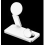 Беспроводная зарядка 3 в 1 MicroParts T8, Fast Charge QC3.0, Magnetic - 12В = 1.5А, 9В = 2.7А, 15Вт общая мощность 22.5Вт, совместимость с Apple, белая