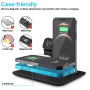 Беспроводная зарядка 4 в 1 MicroParts UD17 Pro, Fast Charge QC3.0, Magnetic - 9В, 2А, 15Вт, общая мощность 22.5Вт, совместимость с Apple, черная