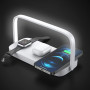 Беспроводная зарядка 3 в 1 MicroParts UD10, Fast Charge QC3.0, Magnetic - 9В, 2А, 15Вт, LED-лампа, общая мощность 22.5Вт, совместимость с Apple, белая