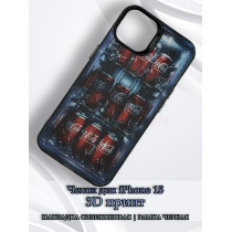 Чехол для iPhone 15 с 3D принтом Холодильник с колой, накладка силиконовая, рамка черная