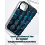 Чехол для iPhone 15 Plus с 3D принтом Соты с градиентом, накладка силиконовая, рамка черная