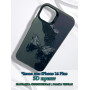 Чехол для iPhone 14 Plus с 3D принтом Черная бабочка, накладка силиконовая, рамка черная