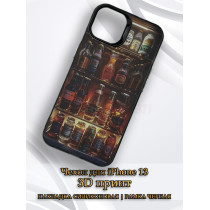 Чехол для iPhone 13 с 3D принтом Холодильник с напитками, накладка силиконовая, рамка черная