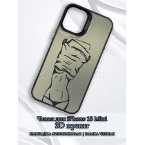 Чехол для iPhone 13 Mini с 3D принтом Фигура девушки, накладка силиконовая, рамка черная
