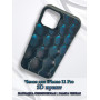 Чехол для iPhone 11 Pro с 3D принтом Соты с градиентом, накладка силиконовая, рамка черная