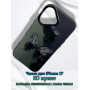 Чехол для iPhone 17 с 3D принтом Черная бабочка, накладка силиконовая, рамка черная