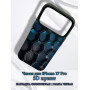 Чехол для iPhone 17 Pro с 3D принтом Соты с градиентом, накладка силиконовая, рамка черная