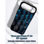 Чехол для iPhone 17 Air с 3D принтом Соты с градиентом, накладка силиконовая, рамка черная