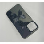 Чехол для iPhone 13 Pro с 3D принтом Черная бабочка, накладка силиконовая, рамка черная