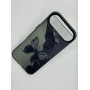 Чехол для iPhone 17 Air с 3D принтом Черная бабочка, накладка силиконовая, рамка черная