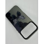 Чехол для iPhone 17 Pro Max с 3D принтом Черная бабочка, накладка силиконовая, рамка черная