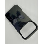 Чехол для iPhone 17 Pro с 3D принтом Черная бабочка, накладка силиконовая, рамка черная