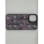 Чехол для iPhone 12 Mini с 3D принтом Черепки на фоне цветов, накладка силиконовая, рамка черная