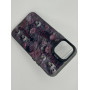 Чехол для iPhone 12 Mini с 3D принтом Черепки на фоне цветов, накладка силиконовая, рамка черная