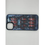 Чехол для iPhone 14 Plus с 3D принтом Холодильник с колой, накладка силиконовая, рамка черная