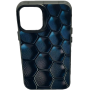 Чехол для iPhone 13 Pro Max с 3D принтом Соты с градиентом, накладка силиконовая, рамка черная