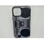 Чехол для iPhone 15 Pro Max с 3D принтом Ретро магнитофон, накладка силиконовая, рамка черная