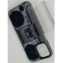 Чехол для iPhone 13 Mini с 3D принтом Ретро магнитофон, накладка силиконовая, рамка черная
