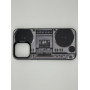 Чехол для iPhone 15 Pro Max с 3D принтом Ретро магнитофон, накладка силиконовая, рамка черная