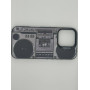 Чехол для iPhone 16 Pro с 3D принтом Ретро магнитофон, накладка силиконовая, рамка черная