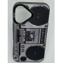 Чехол для iPhone 16 с 3D принтом Ретро магнитофон, накладка силиконовая, рамка черная