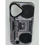Чехол для iPhone 17 с 3D принтом Ретро магнитофон, накладка силиконовая, рамка черная