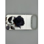 Чехол для iPhone 17 Air с 3D принтом Черная роза, накладка силиконовая, рамка белая