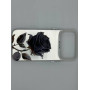 Чехол для iPhone 17 Pro Max с 3D принтом Черная роза, накладка силиконовая, рамка белая