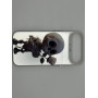 Чехол для iPhone 17 Air с 3D принтом Скелетик с розой, накладка силиконовая, рамка белая
