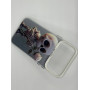 Чехол для iPhone 17 Pro Max с 3D принтом Скелетик с розой, накладка силиконовая, рамка белая