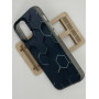 Чехол для iPhone 12 Mini с 3D принтом Соты с перепадом темно-синего цвета, накладка силиконовая, рамка черная