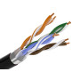 Кабель витая пара FTP F5e-4x2x0.48 Cu 5e Outdoor - для улицы, экранированный, 25AWG, 1м, черный (для систем видеонаблюдения)