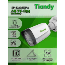 Уличная IP-камера Tiandy AK TC-C34 (2.8mm) 4МП 2560x1440 H.265, микрофон, угол 117.3гр, подсветка до 30м, IP67 PoE