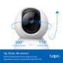 Поворотная Wi-Fi Камера TP-Link Tapo C210 (4.0mm) 3МП 2304x1296 2K, Wi-Fi 2.4 ГГц, microSD до 512GB, микрофон и динамик, ИК подсветка до 9м, белая