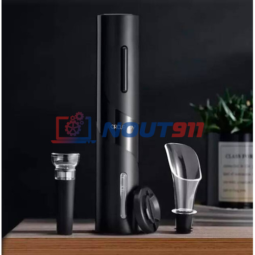 Винный набор Xiaomi Circle Joy 4 in 1 (электрический штопор - диаметром до 35 мм, аэратор, вакуумная пробка, нож) Samurai Wine Set (CJ-TZ07) Global, черный