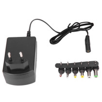 Блок питания 3V-12V 1A 12W (SY6312112) MicroParts, универсальный, регулируемый с насадками, черный