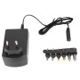 Блок питания 3V-12V 1A 12W (SY6312112) MicroParts, универсальный, регулируемый с насадками, черный