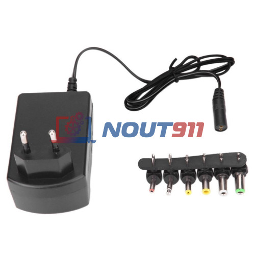Блок питания 3V-12V 1A 12W (SY6312112) MicroParts, универсальный, регулируемый с насадками, черный