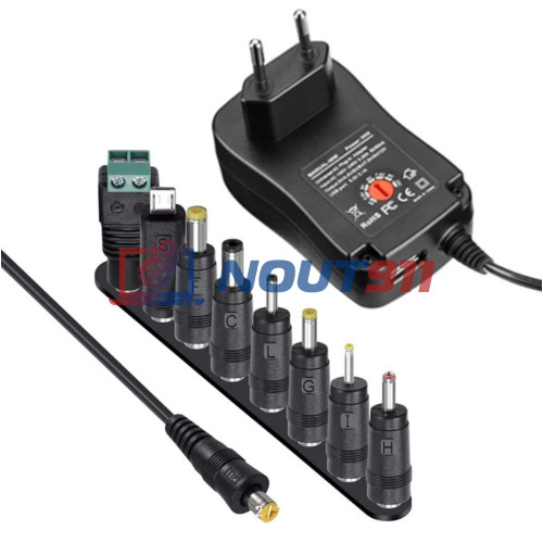 Блок питания 3V-12V 2.5A 30W (SY83122530) MicroParts, универсальный, регулируемый с насадками