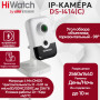 IP видеокамера HiWatch DS-I414(С) (2.8mm) кубическая 4МП - 2K 2560x1440@20к/с, ИИ 3D DNR WDR до 120дБ H.265+ PIR датчик движения 16X Цифровой Зум микрофон-динамик угол 98.6гр microSD RJ-45 PoE