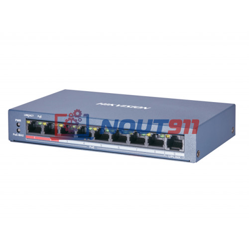 Коммутатор PoE HIKVISION DS-3E0109P-E/M(B), 8 PoE++ портов 10/100 Мбит/с, 1 Uplink порт 100 Мбит/с, RJ-45, 60Вт