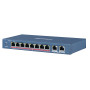 Коммутатор PoE HIKVISION DS-3E0310HP-E (8x100Mbps PoE 2 Uplink порта 1000Mbps PoE budget: 110W Metal)