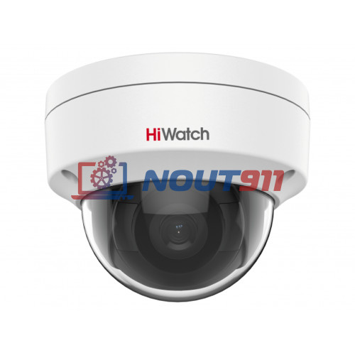 IP камера HiWatch DS-I202(D) (2.8mm), купольная мини, 2МП, 1920x1080, H.265+, 112.1гр, IP67, PoE, черно-белая