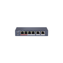 Коммутатор PoE HiWatch DS-S604P, 4 PoE 10/100Mb/s, 2 Uplink порта 10/100Mb/s, 35W