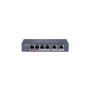 Коммутатор PoE HiWatch DS-S604P, 4 PoE 10/100Mb/s, 2 Uplink порта 10/100Mb/s, 35W