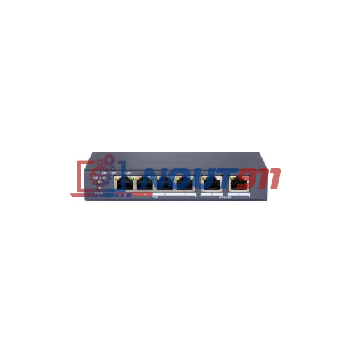 Коммутатор PoE HiWatch DS-S604P, 4 PoE 10/100Mb/s, 2 Uplink порта 10/100Mb/s, 35W