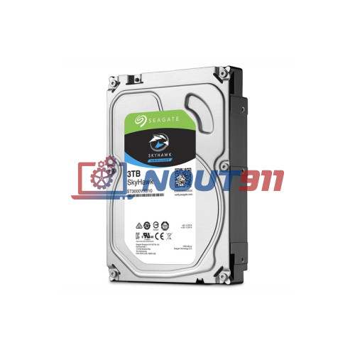 Жесткий диск 3ТБ Seagate SkyHawk ST3000VX010, 5900 об/мин, 180 Мбайт/сек, 5 мс, SATA 6Gb/s 600 МБ/с, 64 МБ (для систем видеонаблюдения)